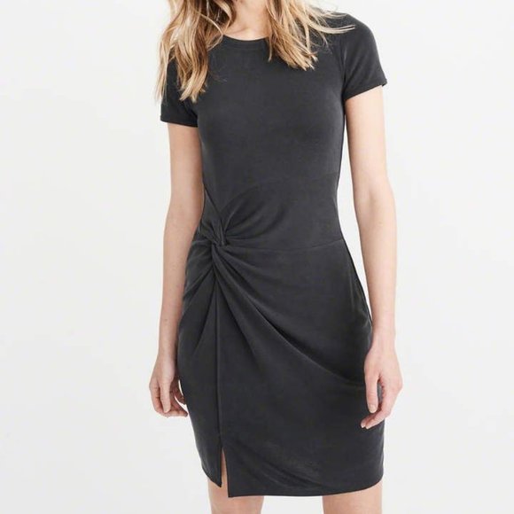Abercrombie & Fitch Dresses & Skirts - Abercrombie & Fitch blue gray knot front tee shirt dress Size M Tall New